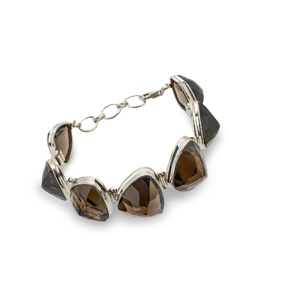 Браслет из раухтопаза, огранка триллиант