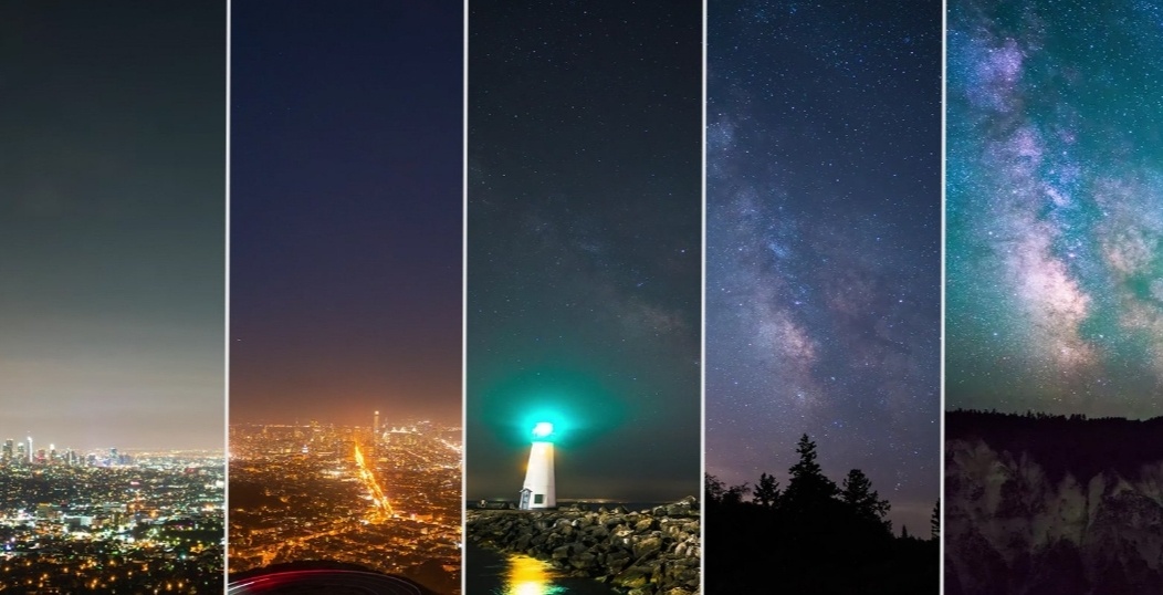 Сравнение ночного неба в разных регионах 
