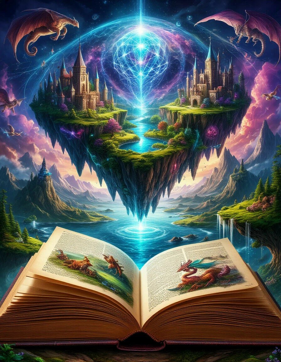 Пошаговый разбор создания связанной истории (как со сказкой). От первой картинки-вдохновения → к построению вселенной → к генерации сюжета → к финальным иллюстрациям.