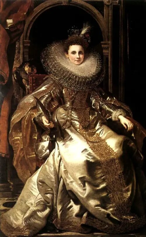 Портрет Марии Серра Паллавичино. 1606. Художник Питер Пауль Рубенс (1577–1640). Калейдоскоп золотых платьев.