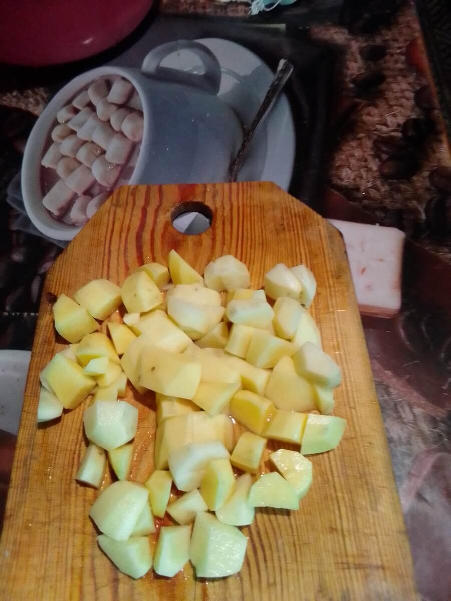 картофель кубиками