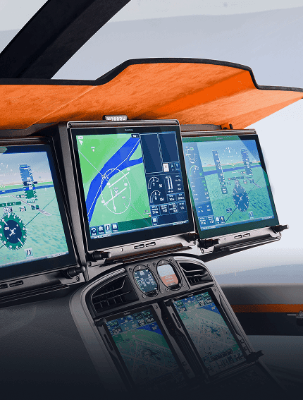 Кабина пилотов в R88. Источник: https://www.robinsonheli.com/r88