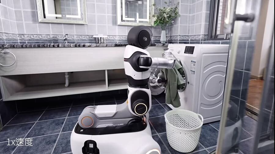    X2 от X-Lab загрузит бельё в стиралку