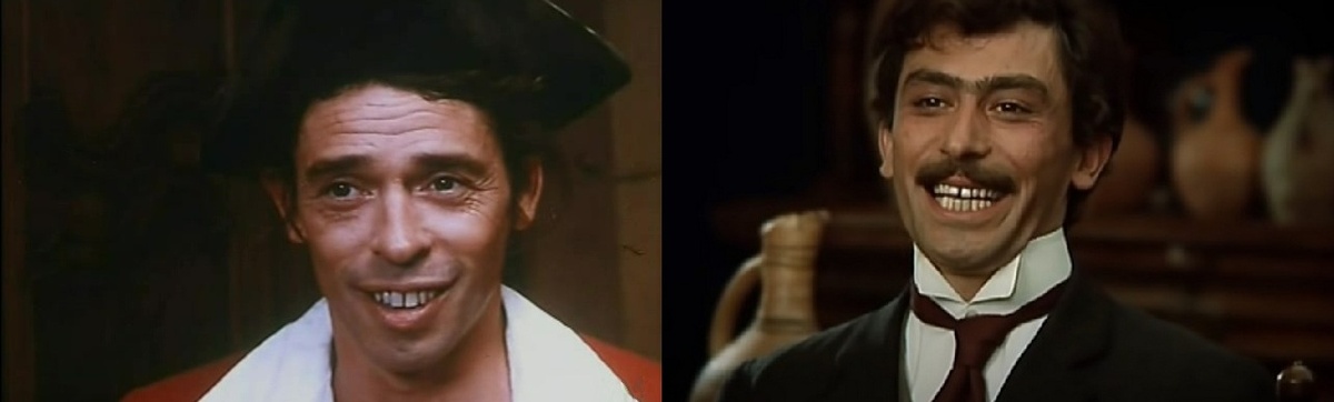 Жак Брель в фильме "Мой дядя Беджамен" и Вахтанг Кикабидзе в фильме "Не горюй!"