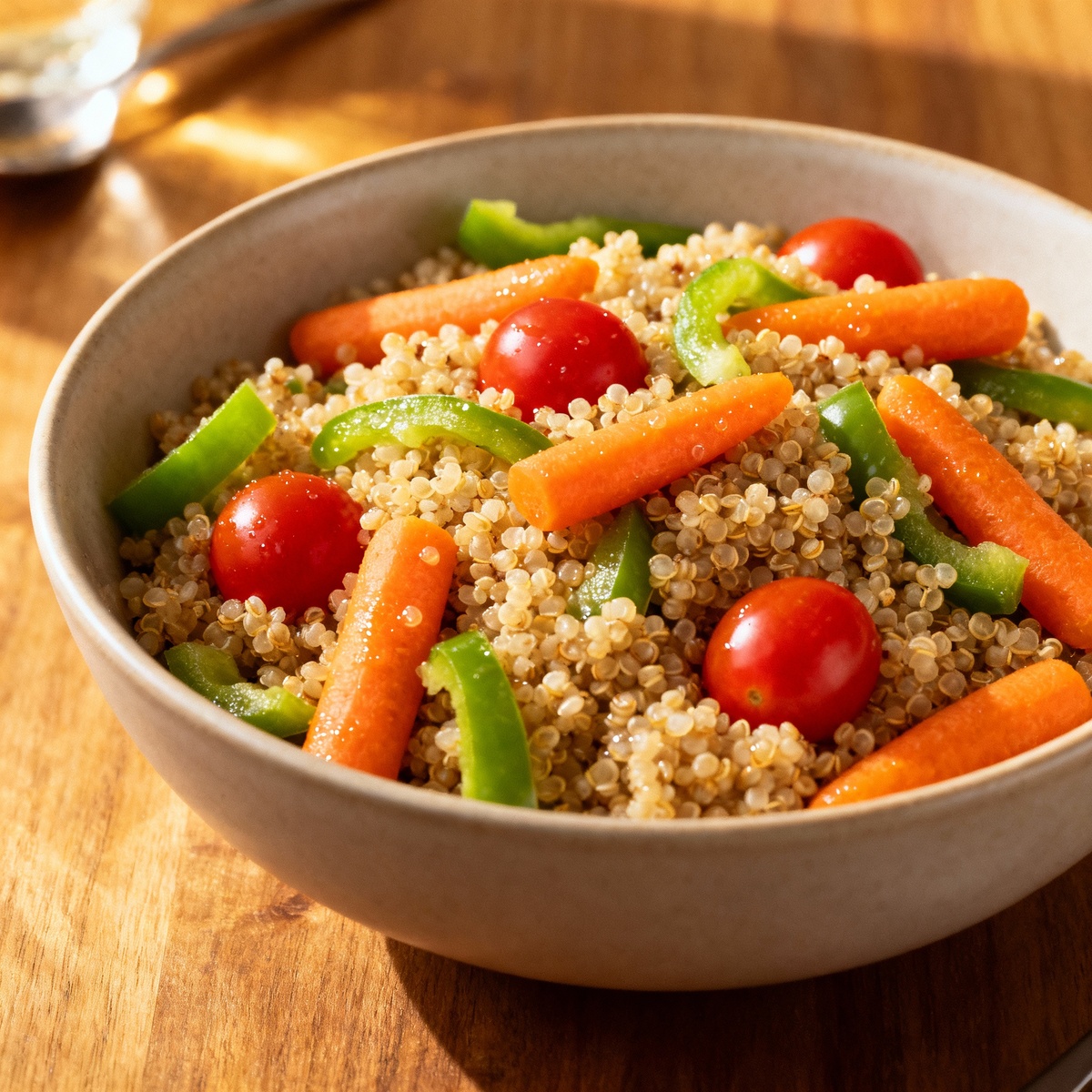 Warm quinoa salad
Фото 1: «Тёплый салат с киноа и овощами»