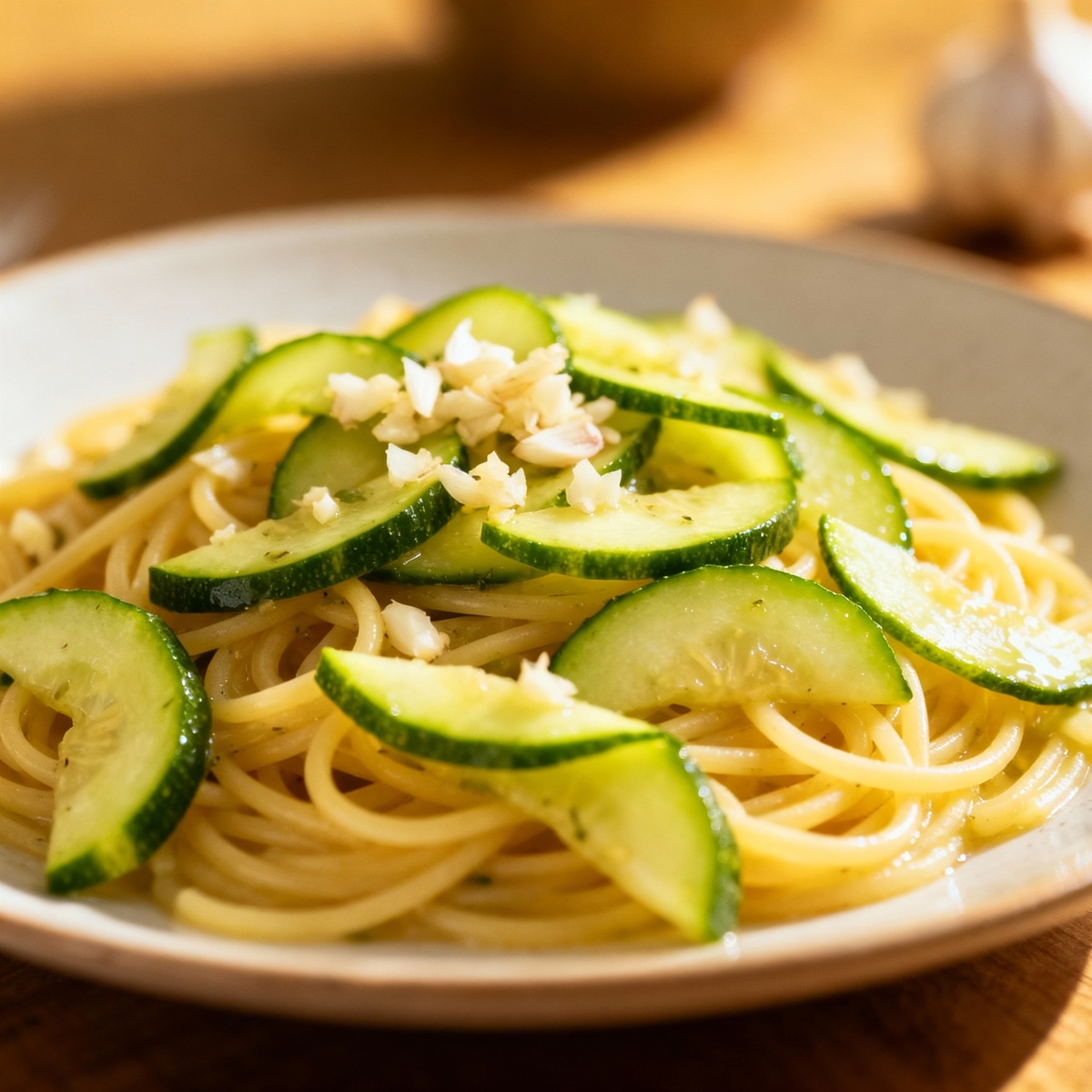 Pasta with zucchini
Фото 2: «Паста с цукини и чесноком»