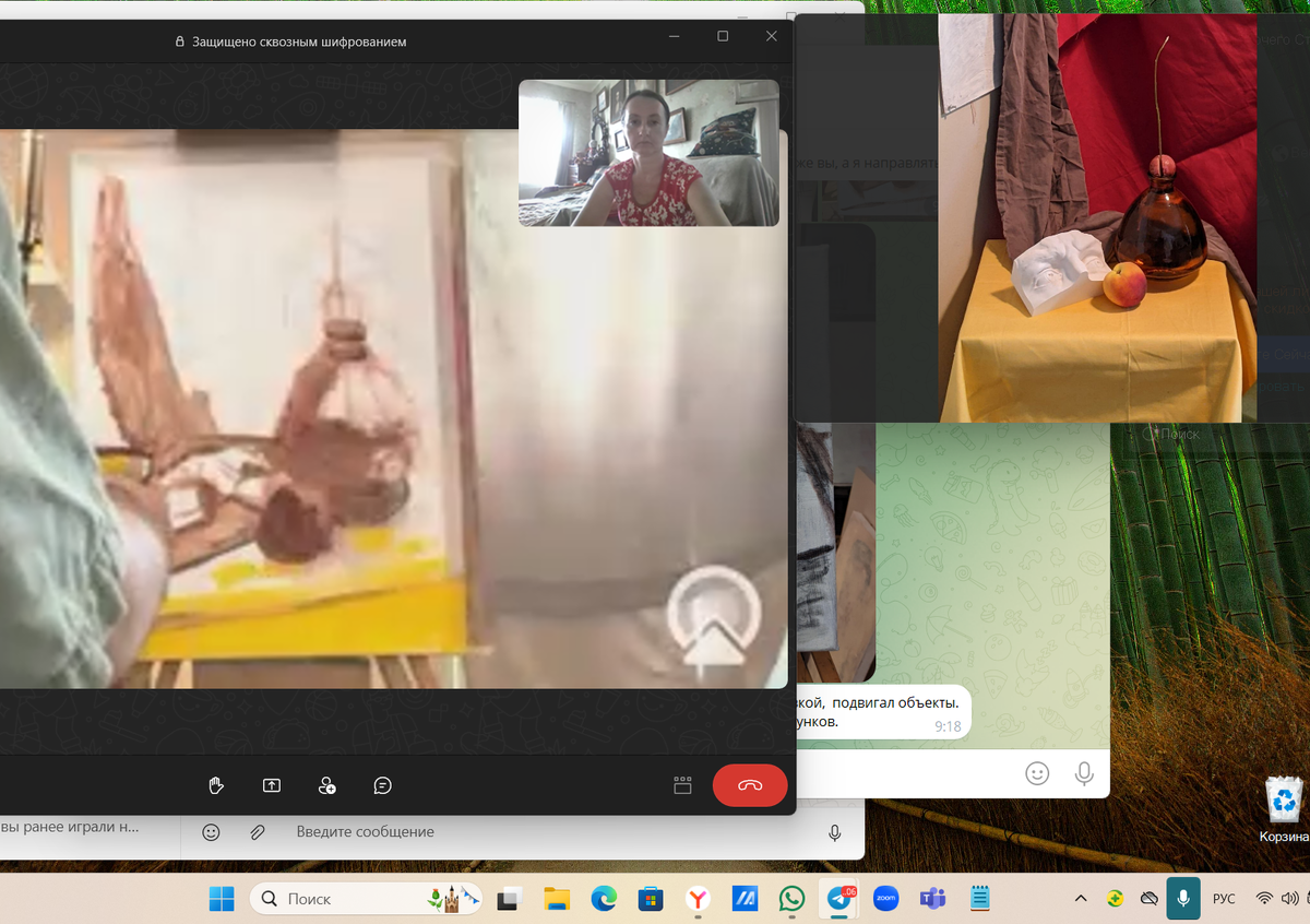 Начали с гризайли - ищем большие тональные отношения.