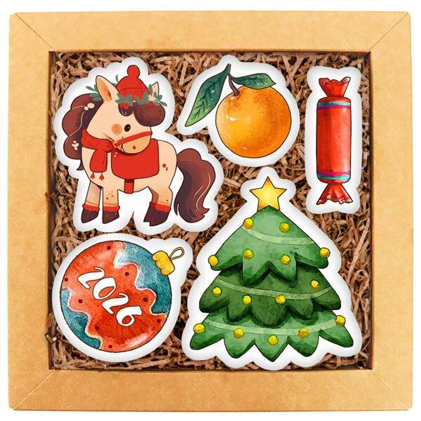 Наборы пряников и печенья с печатью — корпоративные подарки на Новый год 2026