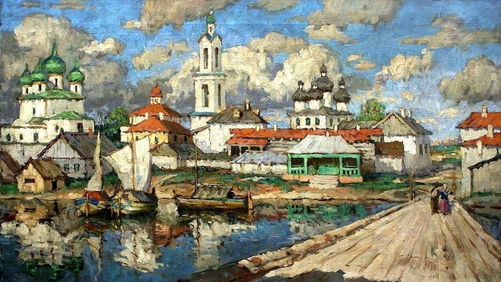 Вид на старый город. Картина К. Горбатова, 1915 год