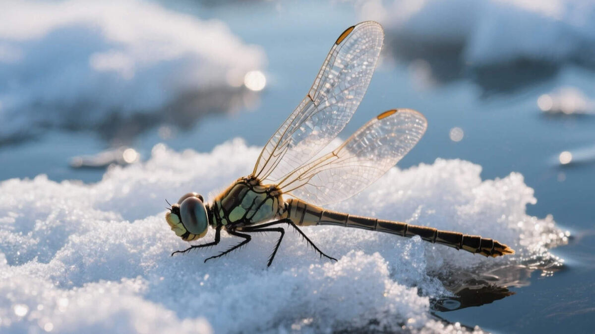     Фото: Recraft AI Стрекозы зимуют в виде яиц, личинок или взрослых особей