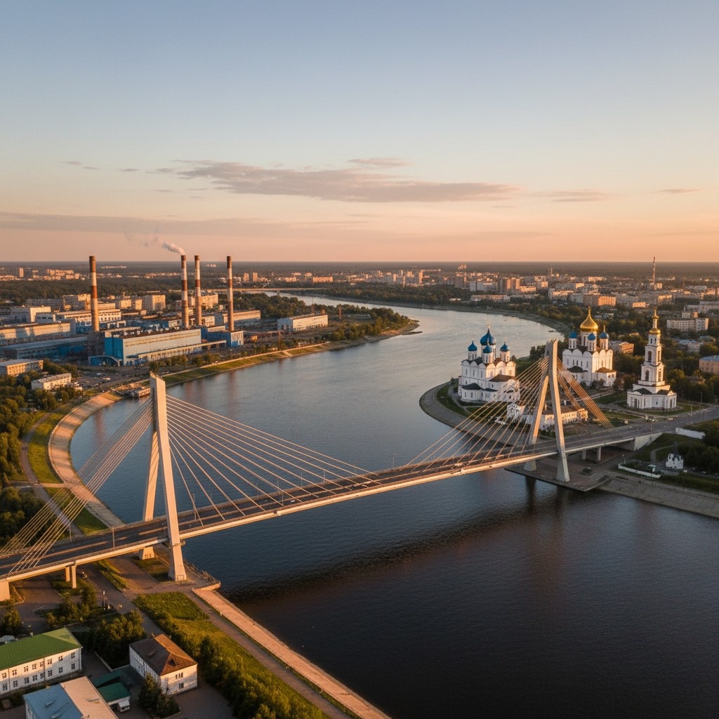 Муром современный - от русской старины к инновациям (фото создано с помощью ИИ)