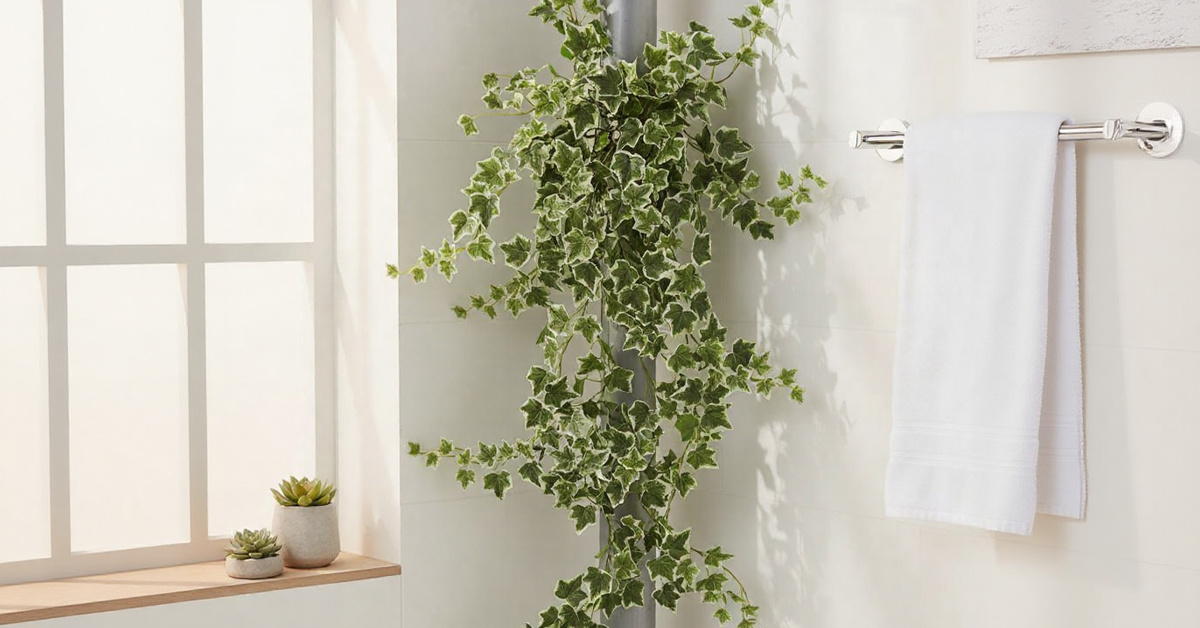 Скрыть трубы эстетично помогут искусственные растения