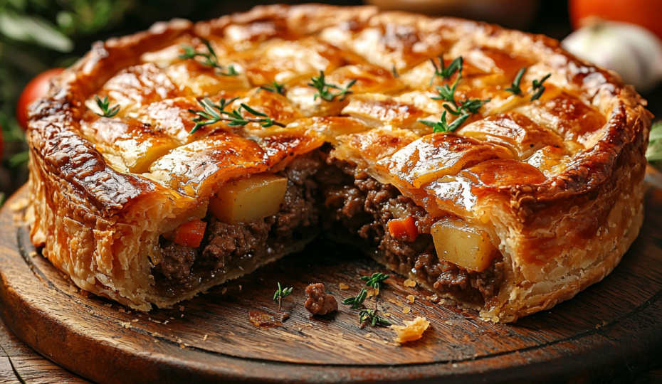 Татарский пирог кубете с мясом и картошкой — сочный и хрустящий!