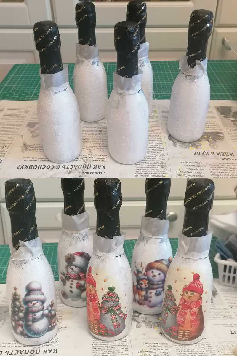 Покрасила, картинки приклеила. 