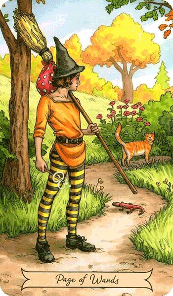 повседневное таро ведьмы, паж жезлов