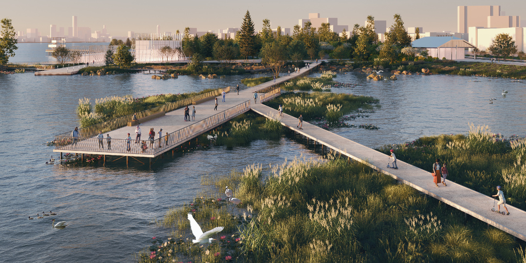 Технологичность и экологичность в ландшафтном проекте: набережная «Природа электричества» от студии IND