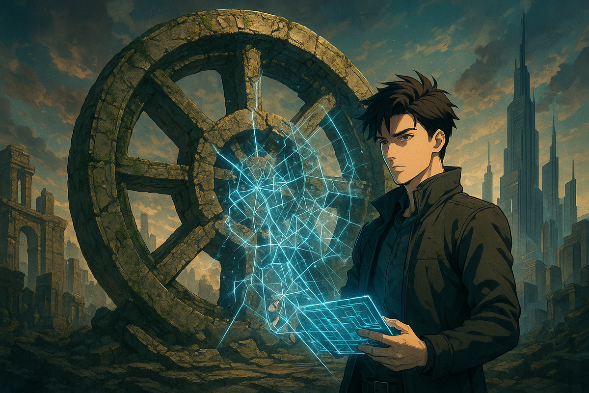 Расколотое Колесо Фортуны и Архитектор Удачи (создано с помощью нейросети)