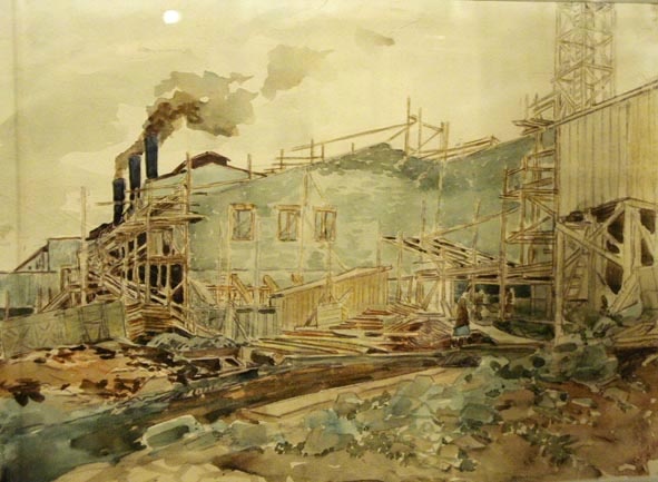 Фогелер Г. "Строительство целлюлозного комбината. Кондопога". 1933 -1934 гг. Изображение из открытых источников