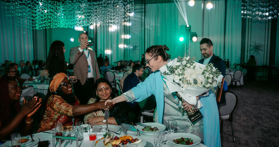 Фото с вручения международной премии в области благотворительности Halal Charity woman 2024