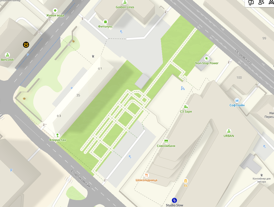 Сквер вытянулся от Спартаковской к Островского