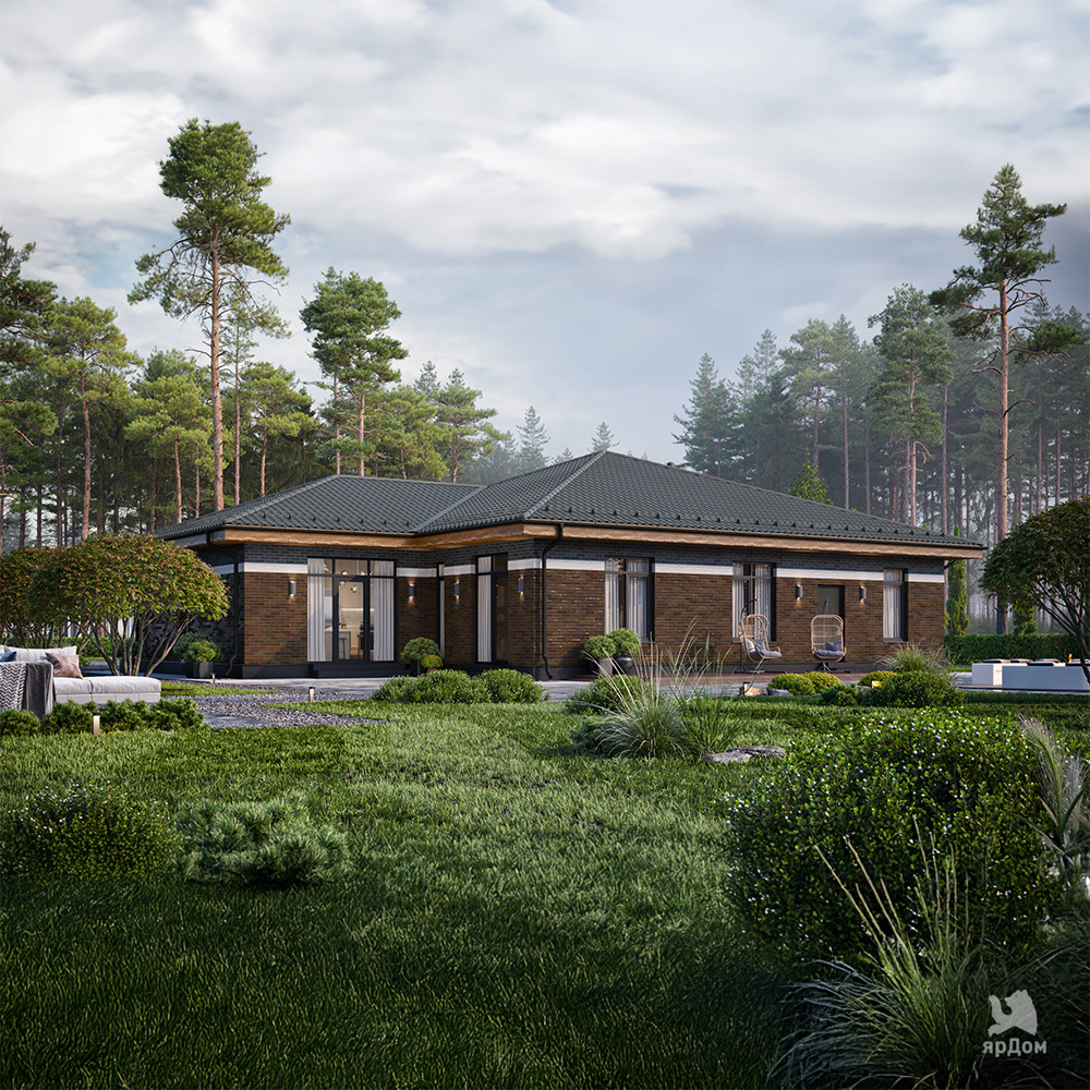 Проект дома в стиле Райта 223 м²