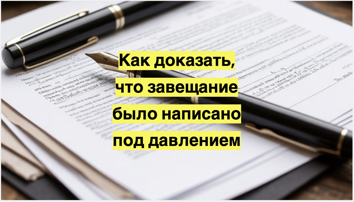 Как доказать, что завещание было написано под давлением