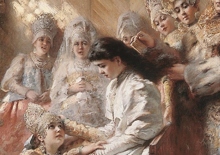 Фрагмент картины Константина Маковского «Под венец»