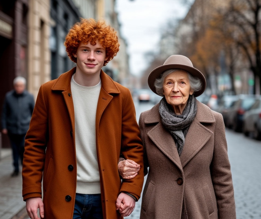 Платон провожает бабушку Эсфирь в банк