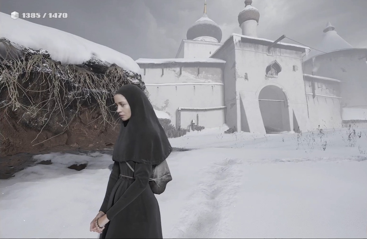 Скрин из игры. Монастырь снаружи