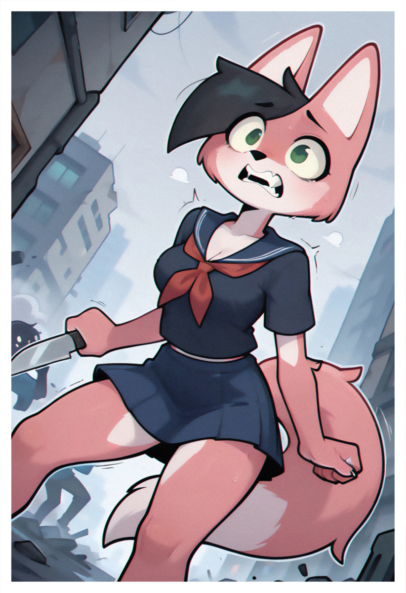 Лис Рис в образе Хинако Симидзу из игры Silent Hill f 