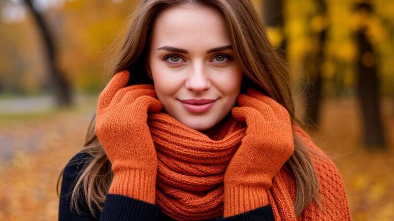     Перчатки и шарф. Шедеврум