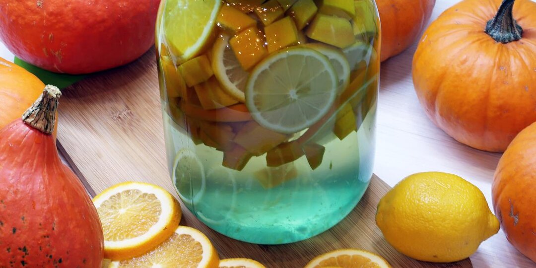 Компот из тыквы с апельсином и лимоном на зиму