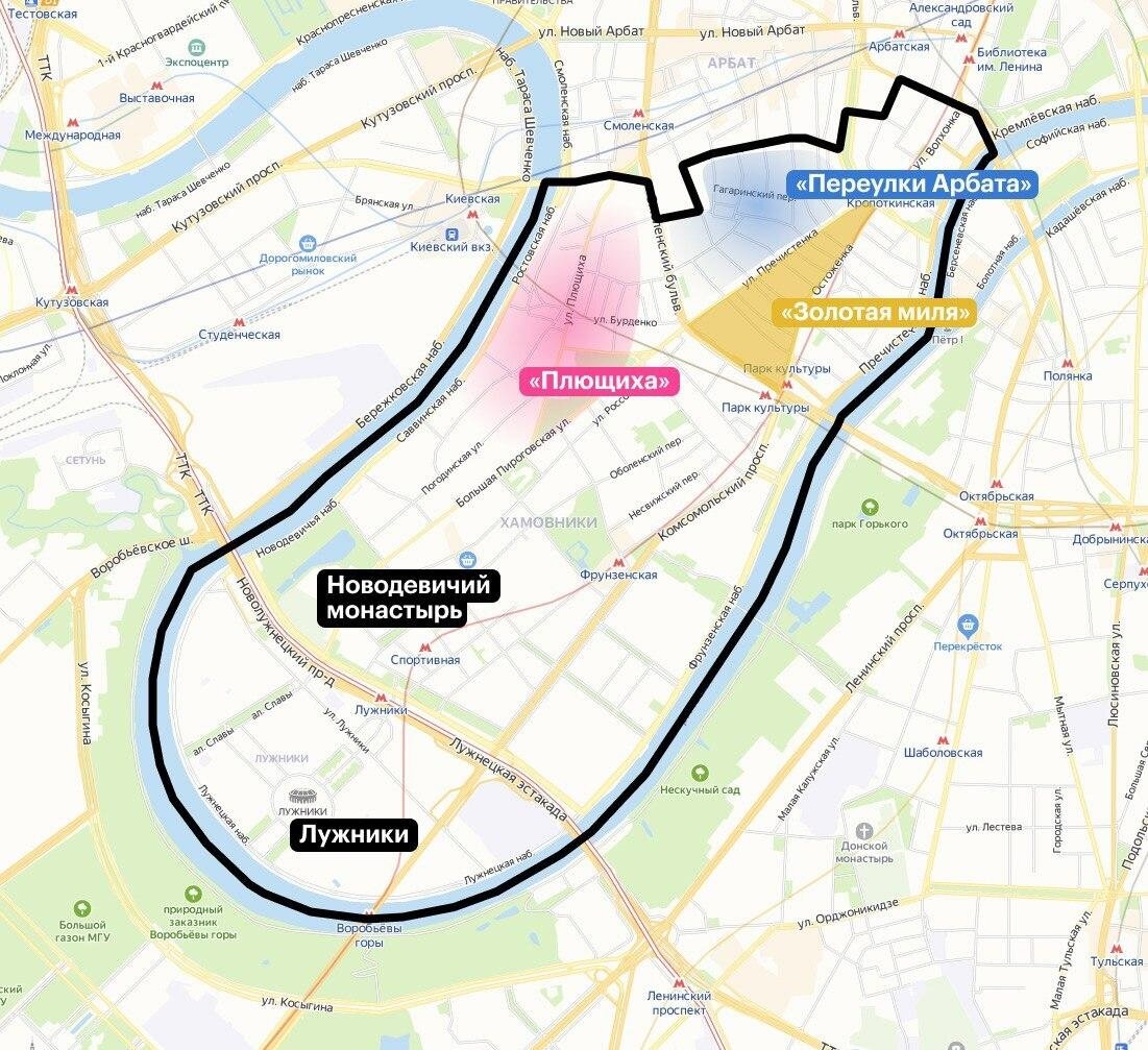 Район Хамовников на карте