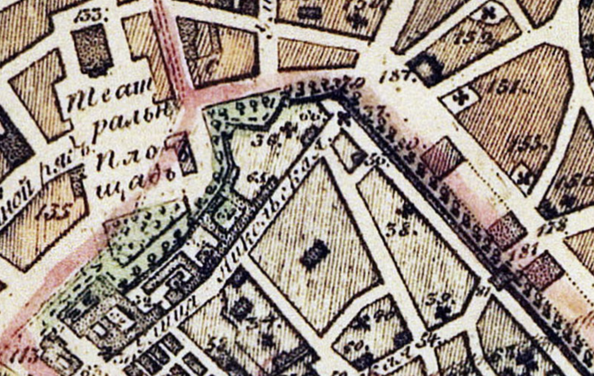 То же самое и на плане 1825 года. С сайта www.retromap.ru.