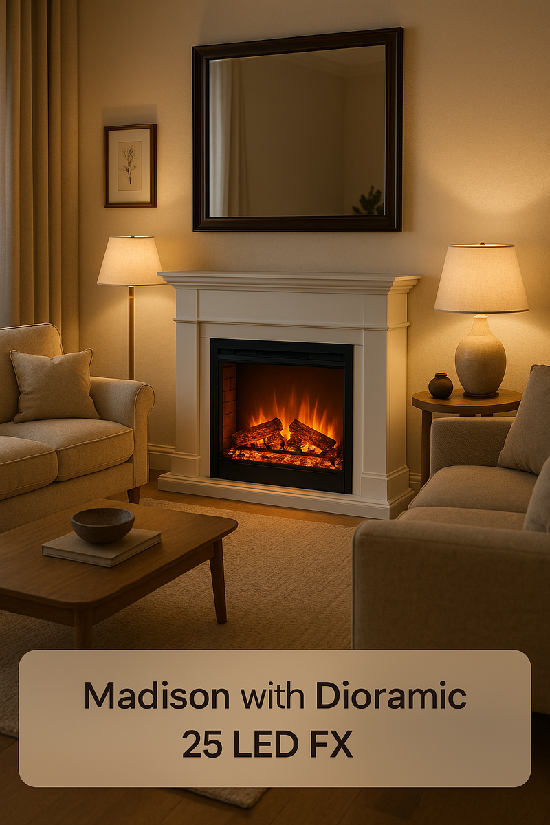    Как электрический камин Madison с Dioramic 25 LED FX превращает ваш дом в оазис уюта и стиля Kamin