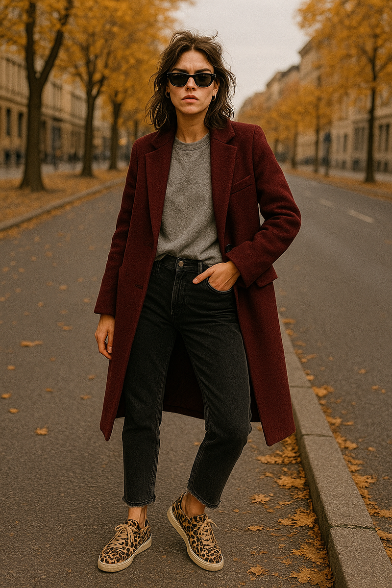 Девушка в пальто, сгенерировання в артифике