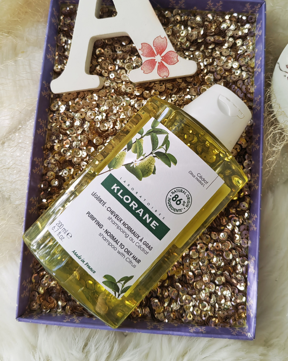 Шампунь от бренда "Klorane" с мякотью цитрона, упаковка 