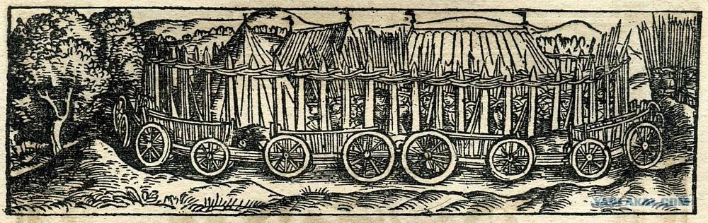 Вагенбург. Гравюра на дереве из Ливия, Римские истории. Майнц, Шеффер, 1523.