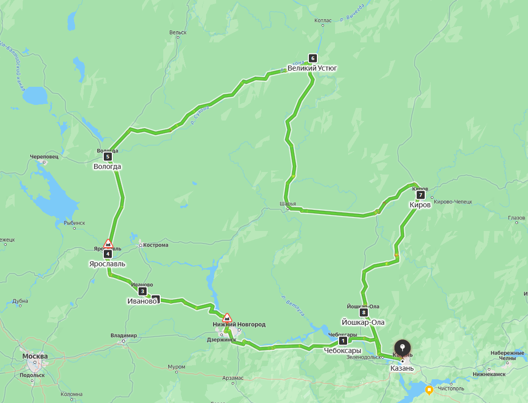 Наш маршрут - двигались по часовой стрелке