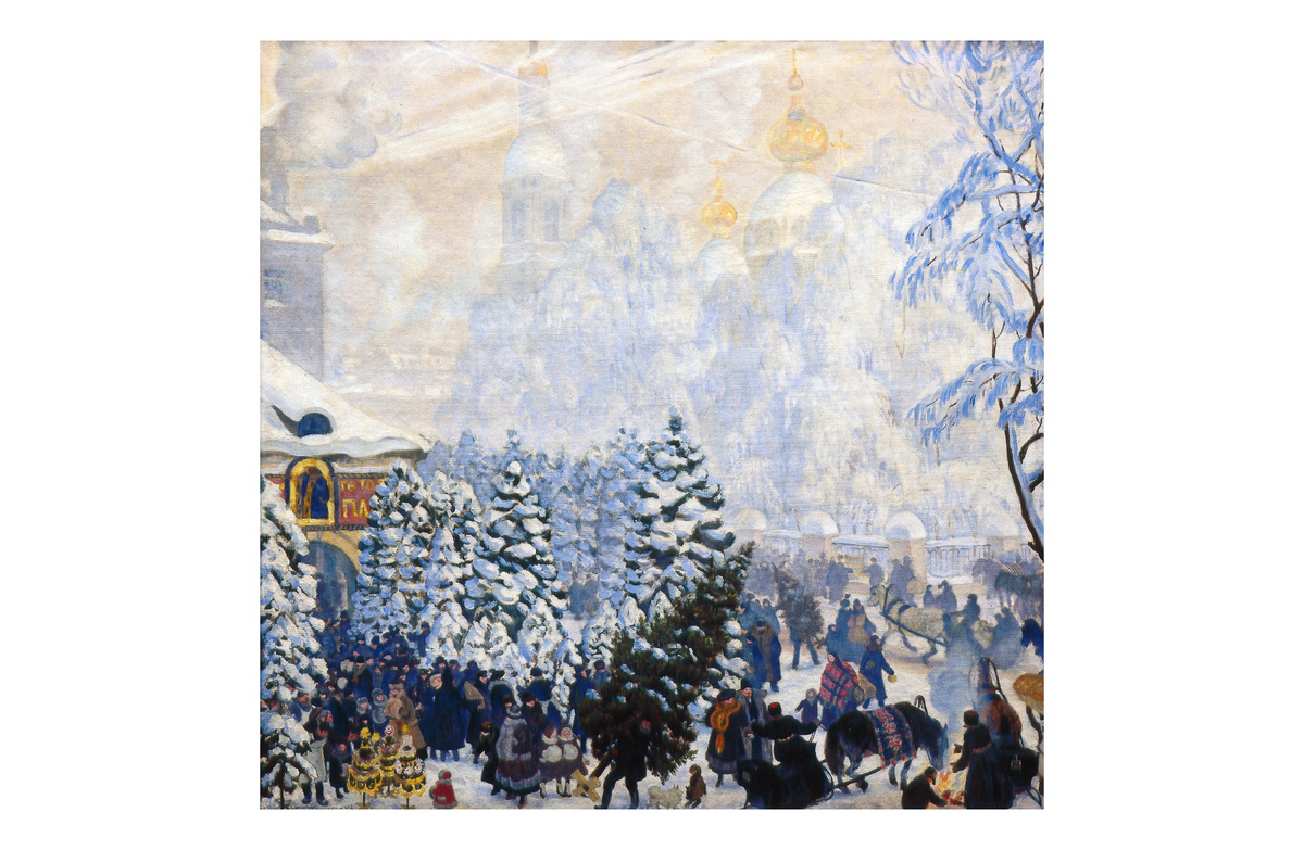 Борис Кустодиев. «Ёлочный торг» (1918)