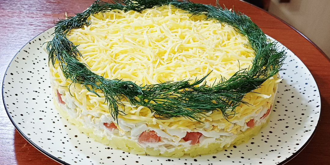 Вкусный нежный салат "Одуванчик".