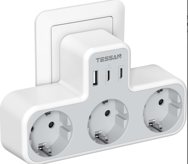 Tessan Многофункциональная настенная розетка с 3 портами USB