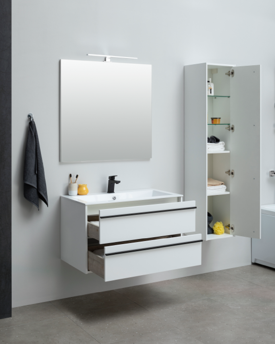 Тумба под раковину Aquanet Lino 90 белый матовый в Москве