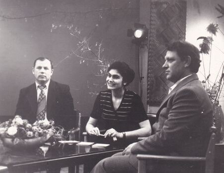 Галина Борисовна в студии Краснодарского краевого телевидения. 70-е годы.