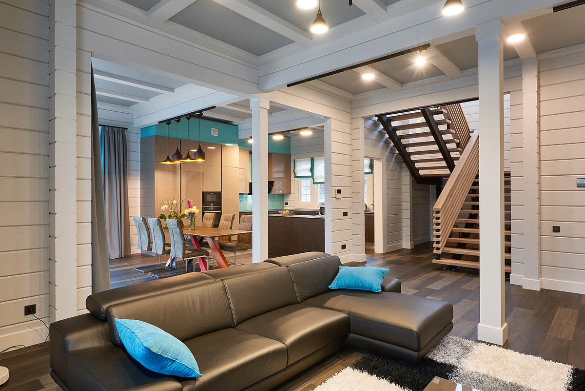 Гостиная в деревянном доме Канадец