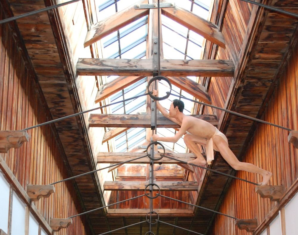 Манекен, имитирующий побег Ширатори из тюрьмы Абасири.