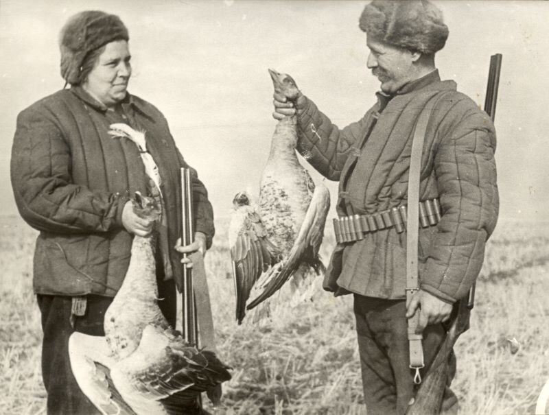 ГМЗШ КП-14895 Гавриленко П.П. Фотография М.А. Шолохов на охоте в Казахстане Октябрь 1949 г.