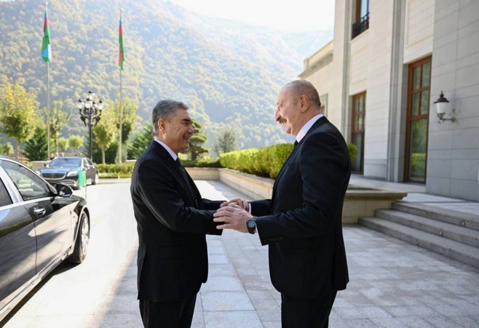 Встреча Гурбангулы Бердымухамедова с Ильхамом Алиевым, 7 октября, 2025 г., Габала, Азербайджан (Фото: president.az)