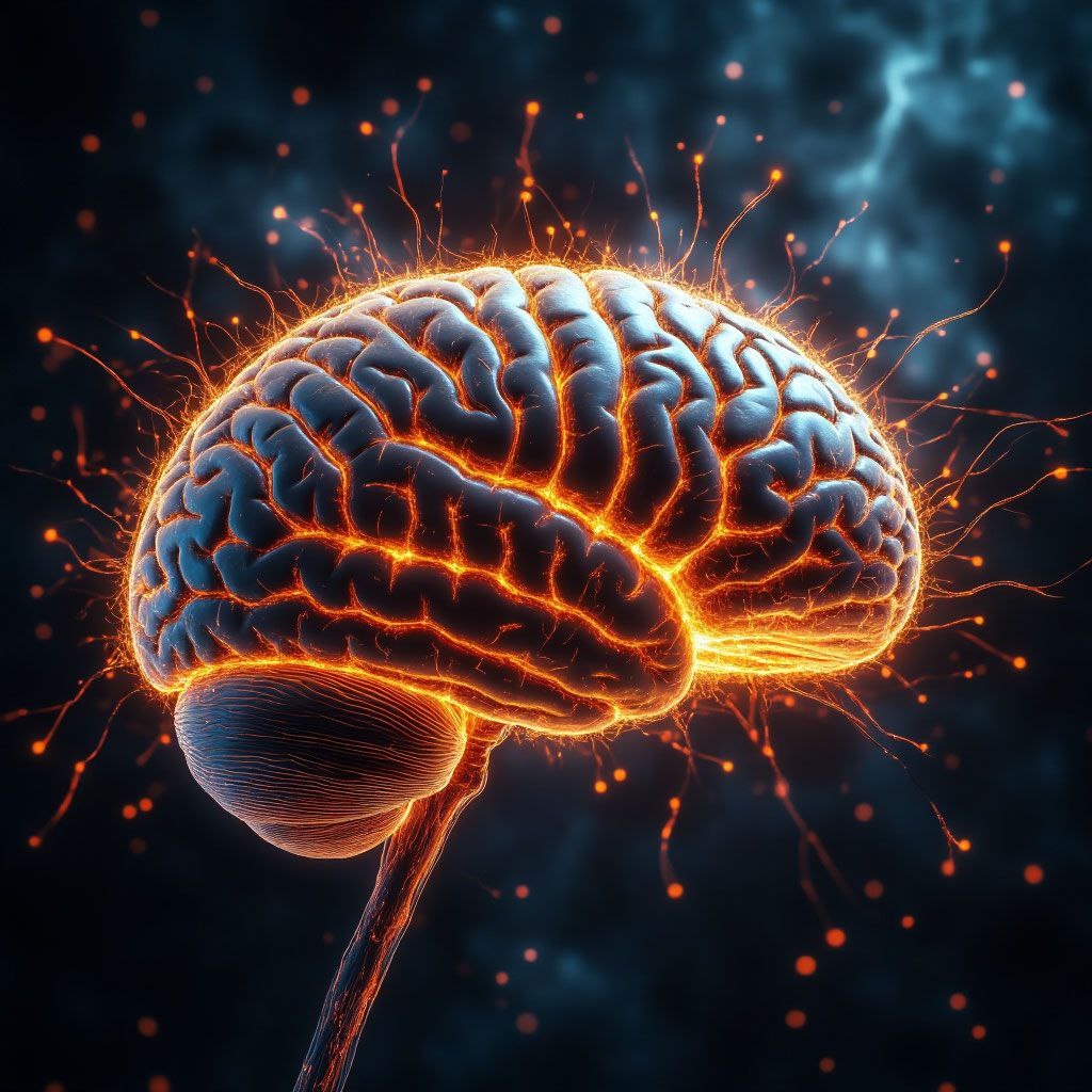 "Мозг в тревоге", сгенерировано ИИ