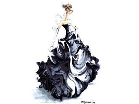 Эскиз платья , автор Валентин Юдашкин